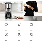QJRGUY Fully Automatic Coffee Machine, Black & Stainless Steel Filter Maker, 650W Drip 400Ml Capacity, Suitable for Family Office Use - Image 6