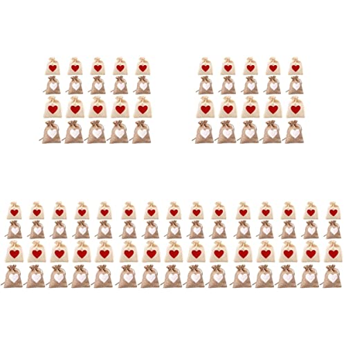 Aboofan 100 Pcs White Gift Wrapping Weeding Candy Shape Containers Draw Inch Tree Decor X Jute Festive Jewelry Party X/ Bag Calendar Fireplace For Pattern Natural Christmas Ing Present #TOP24