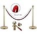 Velvet Rope,stanchion rope, Velvet Rope Wall Mounted, Hanging Barriers with 2 Hooks Kits, Red Carpet Event Crowd Control Stanchion 3Ft-13Ft(F1,2.1m/7ft)