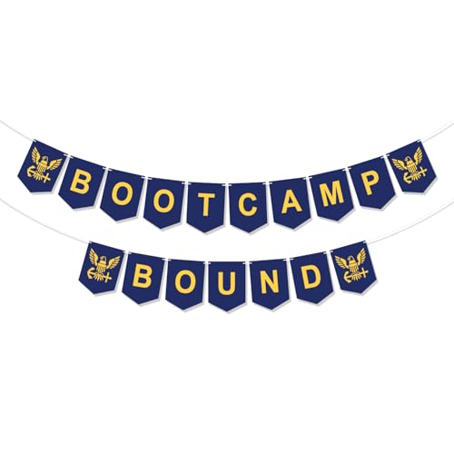 Image of Military Navy Theme Bootcamp Bound Banner,Bound Banner For Military Recruits Navy Farewell Party Welcome Ceremony Party