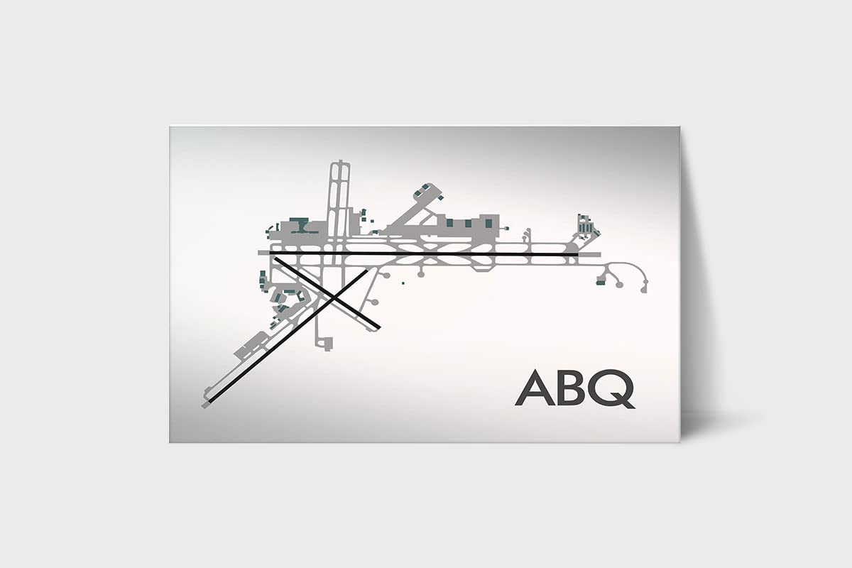 MG Global Minimalist Map Poster of Albuquerque International Sunport Airport | 11x17 12x18 16x24 24x36 Unframed Traveler Wall Art | Modern Hometown City Print | Home Office Decor for Gift