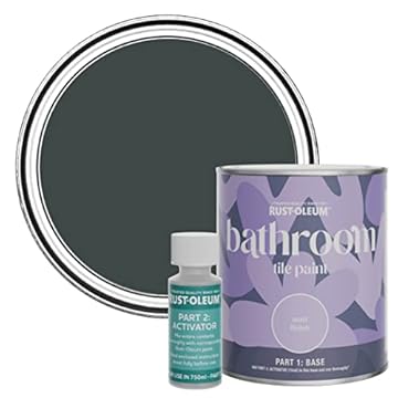 Rust-Oleum Black Water-Resistant Bathroom Tile Paint in Matt Finish - Black Sand 750ml