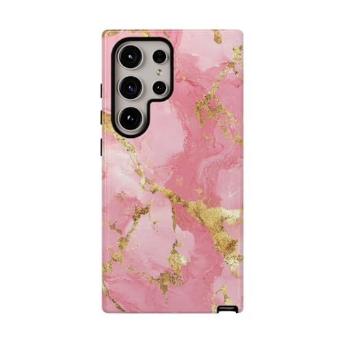 Coque Samsung S24 Ultra marbre rose et or cadeau idéal chic pour les fêtes
