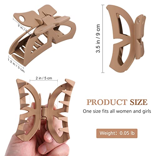 Hair Clips For Women - 4 Pack 3.5 Inch Medium Large Claw Clips For Thin Thick Curly Hair, Matte Hair Clips For Thick Hair, Strong Hold Non Slip Jaw Clips, Neutral Colors #TOP1