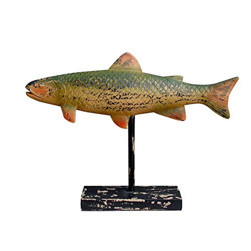 HYBUKDP Estatuas Estatuillas de colección Estatua de pez Decorativo, Escultura de Pescado Decoración de la Escultura Simulación Animal Vida Marina Inicio Vendimia Decoración de Escritorio Talla Obra Cover