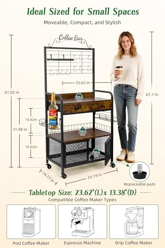 Filano Rolling Coffee Bar Cart