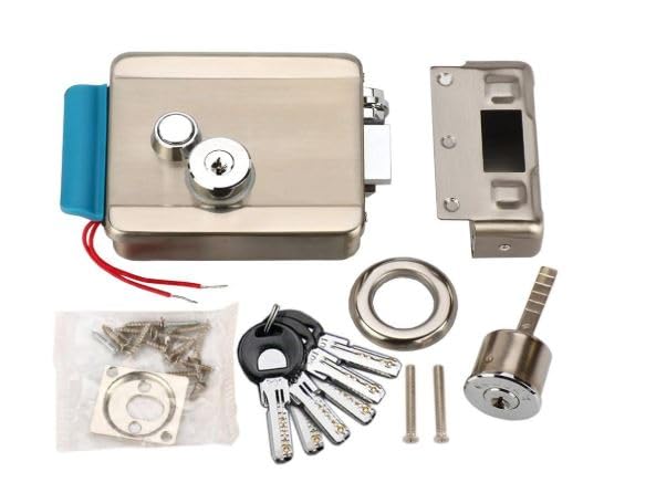 Total Security Electric Door Lock 6pcs Computerized Doted Keys DC 12V Stainless Steel E-Lock Support Wooden Glass Metal Door for Video Door Phone Doorbell Intercom Access Control-image-35