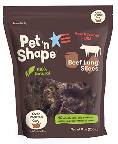 Pet 'n Shape Beef Lung Dog Treats – Made and Sourced in the USA - Training Treat - 9 Ounce