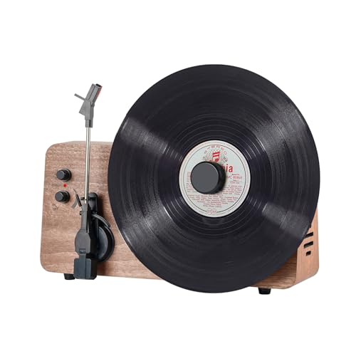Elegant Vintage Bluetooth Record Player with Built-in Speakers 3-Speed Turntable Classic Wood Vinyl Player for Living Room Bedroom Home Dcor and Gift Giving