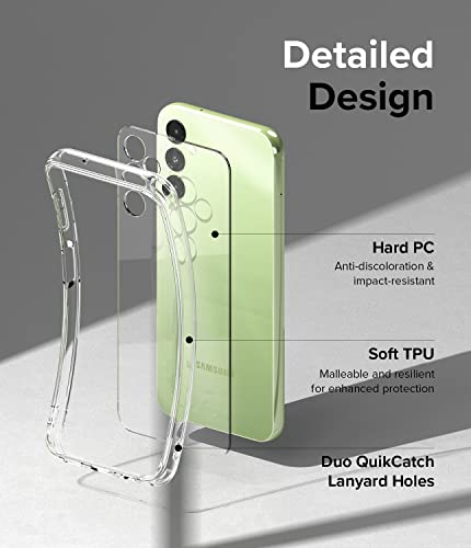 Image of Ringke Fusion Compatible with Samsung Galaxy A14 4G / 5G Case Cover Transparent Hard Back Soft Flexible TPU Bumper Scratch Resistant Natural Form Samsung A14 Back Cover - Clear