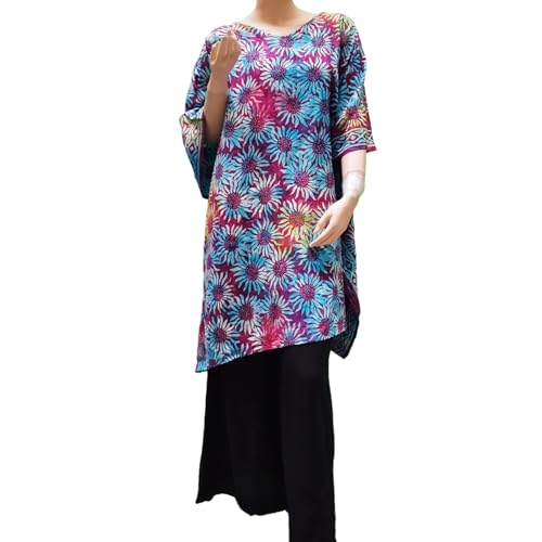 Caftán Aster Poncho multicolor con estampado batik hecho para destacar con comodidad 2