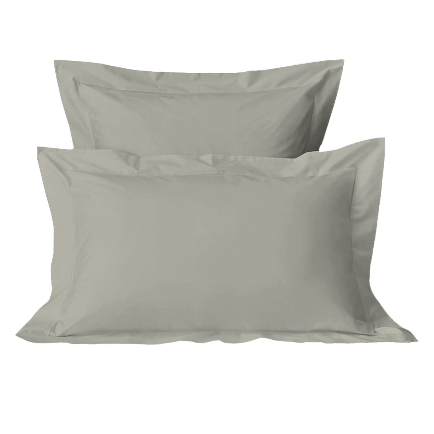 PizunaLuxury 100% Cotton Pillow Case King Size 50x90 cm Silver, 800 Thread Count Crisp Breathable Long Staple Cotton Sateen Weave Pillow Case With 5cm Hem (Hotel Pillowcase Silver - 2 PC)