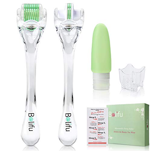 Derma Roller Microneedles Skin Care Tool, 540 & 180 Titanium Seamless Micro Needle Roller 0.25mm Cosmetic Needle for Face Eye Skin Body Treatment
