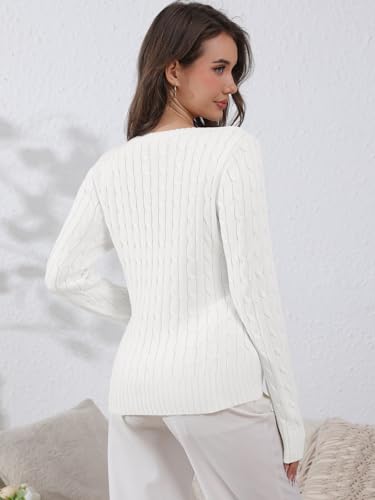 Womens Sweaters Casual Long Sleeve Shirts V Neck Knit Pullover Sweater Tops Cute Dressy Fall Outfits3