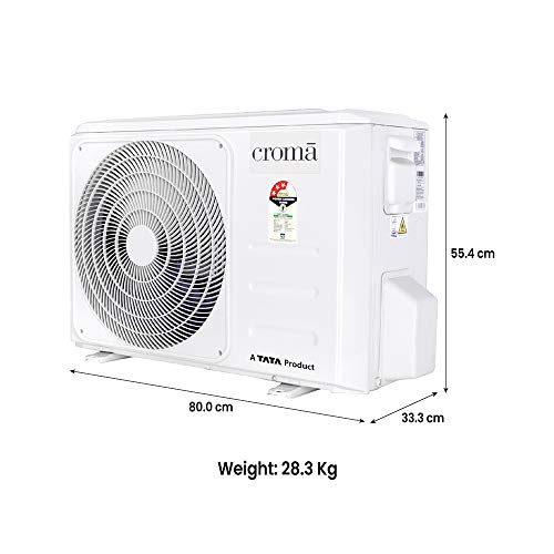 Image of CROMA Copper 3 Star Split Inverter AC with Installation (1.5 Ton, CRAC7557, White) with Free Installation