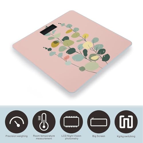 Báscula Digital de Baño con Diseño Eucalipto y Vidrio Templado miniatura 3