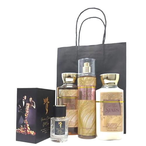 Bath And Body In The Stars Gift Bundle With Fawn Over Me Perfume And Gift Bag (Inthestars - Lotion,Gel,Mist)