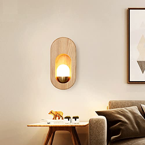 Lámpara de pared de arte de madera nórdica para mesita noche 3