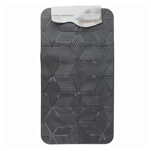 Trade Shop – Alfombra de PVC antideslizante para bañera o ducha, 70 x 37 cm, efecto geométrico 59621