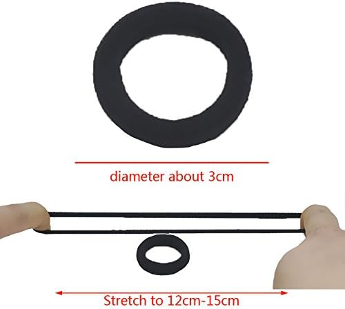 Vista 2 de Accesorios para el cabello para niñas y niños, bandas de goma para cola de caballo, bandas elásticas para el cabello (negro)