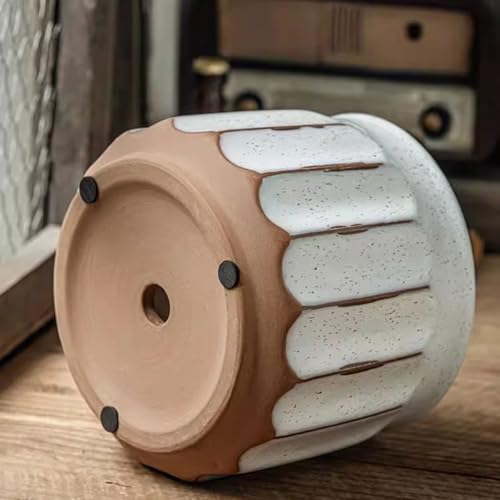 Pot de rangement rétro TUSUOD céramique pour plante intérieure - 5