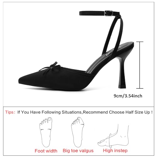 Image of Susanny Heels for Women Stiletto Closed Pointed Toe Backless Dress Shoes High Heels Sexy Kitten Pumps Wedding Guest Party Dance Prom Dressy Comfort Shoes