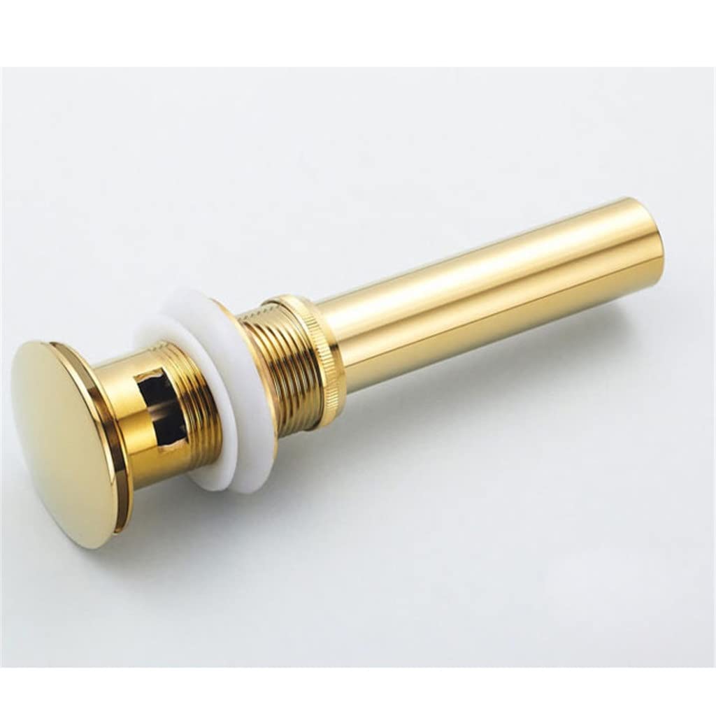 Italiano: Drenaggio del lavandino del Bacino del Bagno Drenaggio a -up del lavello Placcato Dorato con/Senza Accessori del Bagno di Overflow(3-Pack)