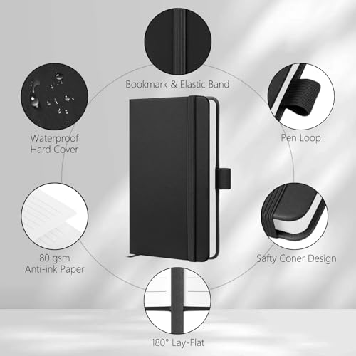 Premium A6 Leather Notebook with 160 Lined Pages & Pen Holder - Image 3