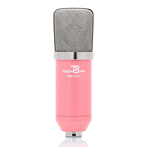 Powerpak Studio Microphone BM700 Professional Large Diaphragm Studio Recording Microphone (Pink