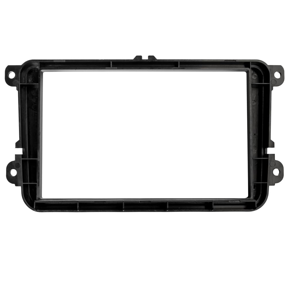 OPTION Mascherina autoradio 2 DIN per VW Golf 5, Golf 6, Passat, Caddy, Touran, Tiguan, Polo, EOS, Jetta, Sharan, T5, T6, Scirocco, Amarok, Beetle, Skoda Octavia, Rapid, Fabia, Yeti, Seat Leon,