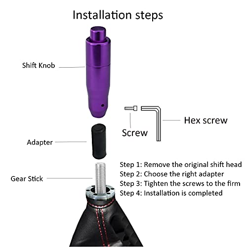 Bashineng Automatic Shift Knob With Push Button Shifter Gear Stick Shifting Lever Aluminum Alloy Transmissions Fit Most Cars Truck Suv Vehicles (Purple) #TOP2