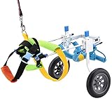 Fauteuil roulant pour animaux de compagnie, chat de chiens réglable chariot de chariot roulant...