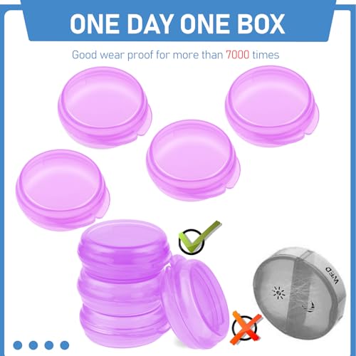 Image of 4 Pcs Mini Pill Organizer Small Pill Box Cute Portable Pill Case for Pocket Purse Travel Storage Containers Earplug Case Medicine Dispenser Vitamin Holder (4 Purple)