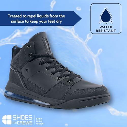 Shoes For Crews Men's Slip-Resistant High-Top Work Sneakers - Comfortable, Non-Slip Work Shoes for Men in Food Service, Healthcare, Retail - Tigon4