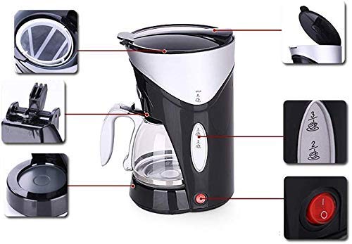 Cafetera de filtro con placa térmica y capacidad para 6 tazas miniatura 3