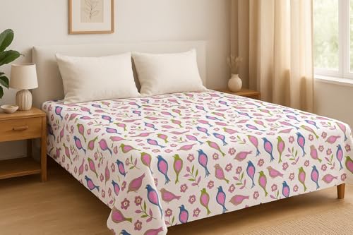 Image of CRWAYWEAVES Khadi Cotton Bed Sheet for Single Bed Cover Single bedsheet 100% Soft Cotton flatsheet (60 inchx90 inch) Multi Color flatsheet for Summer and Winter