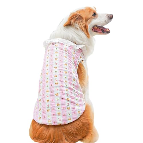 AttRex かわいい 犬の服 猫の服 Tシャツ 春夏用 タンクトップ 涼しい 通気性 ドッグウェア ベスト dカン付き 小中大型犬 人気 仮装 日焼き防ぐ 脱毛保護 お散歩 お出かけ (4XL,ピンク)