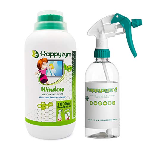 Preisvergleich Produktbild Happyzym Mikrobiologischer Glas- und Fensterreiniger Konzentrat (1000ml)