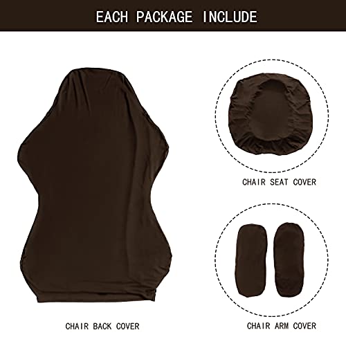 Image of SARAFLORA Gaming Chair Covers Stretch Washable Computer Chair Slipcovers for Armchair, Swivel Chair, Gaming Chair,Computer boss Chair (Brown, X-Large)