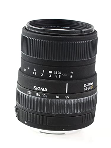Sigma 55 200mm F4 5.6 DC (Canon)   Objetivo (55 200 mm, 1,1m, 25.5°, Negro, 7,15 cm, 5,5 cm)