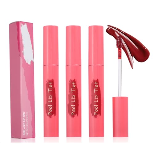 3 Colors Peel Off Matte Lip Tint,Lip Tattoo Peel Off,Natural Peel Off Lip Stain Lip Liner, Long-Lasting Waterproof & Transfer Proof Nude Lip Gloss,Lip Makeup Gift For Women (#04#05#06) -  Tiejdhr