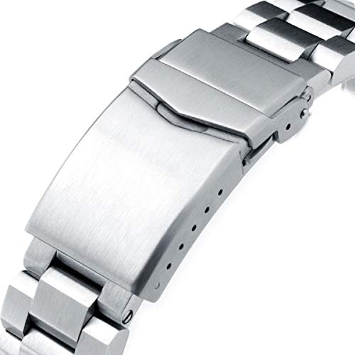 22Mm Metal Watch Band For Seiko Samurai Srpb51, Hexad 316L Ss V-Clasp #TOP1