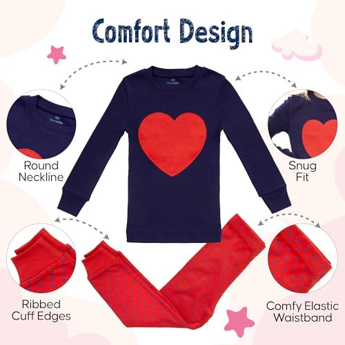 2 Piece Tag Free Pjs for Girls - 100% Cotton Pajamas Set - Kids Summer Pajama - Snug Fit Girl Sleepwear (12M-8Y)3