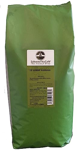 SABOREATE Y CAFE THE FLAVOUR SHOP Té Verde Moruno Le Touareg Gunpowder en Hoja Hebra a Granel Infusión Natural 1 kg
