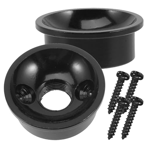 lurrose 2セット 加厚丸型エレキギター用ジャックプレート スクリュー付き交換用ジャッ ケットプレート ベース入力対応 耐久性向上ノイズ低