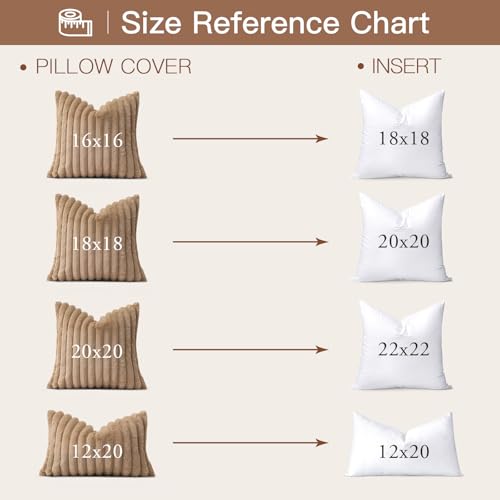 SAVORI Down Feather Throw Pillow Inserts 18x18 Euro Pillow Inserts, Soft Fluffy Throw Pillows with Cotton Cover, Decorative Throw Pillows for Couch Sofa Bed-White