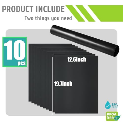KitchenRaku 10er Universal teflon ofen herdmatte 32x50cm, Antihaft- Backofeneinlagen für den Boden des Backofens… – Ansicht 2