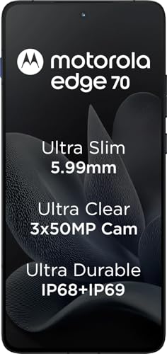 Image of Motorola Edge 70 5G Smartphone (Pantone Gadget Gray, 8GB RAM, 256GB Storage) | Snapdragon 7 Gen 4 Processor | 6.7 inch FHD+ AMOLED Display | 50MP + 50MP AI Dual Camera | 5000mAh Battery