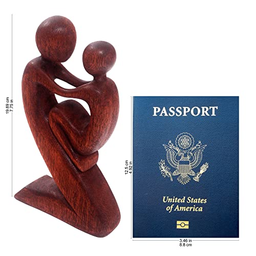 Escultura de madera tallada a mano novica marrón miniatura 6