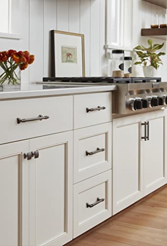 Image of Amerock | Cabinet Pull | Oil Rubbed Bronze | 3-3 /4 inch (96 mm) Center to Center | Davenport | 1 Pack | Drawer Pull | Drawer Handle | Cabinet Hardware